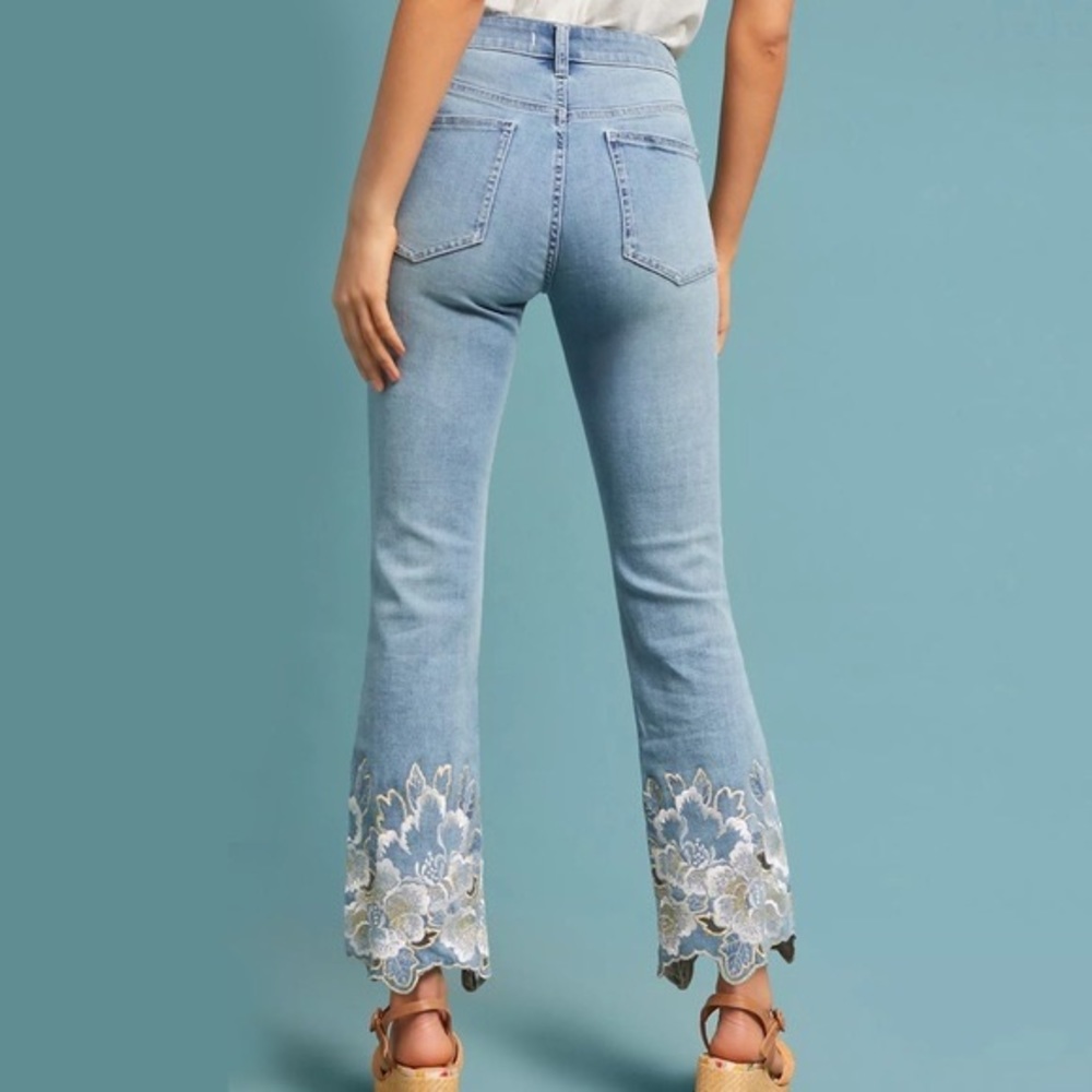 Anthropologie Pilcro Embroidered Bootcut Jeans Sz 25 Preloved